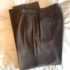Tommy Silk Classic Dress Pants - Chocolate Brown